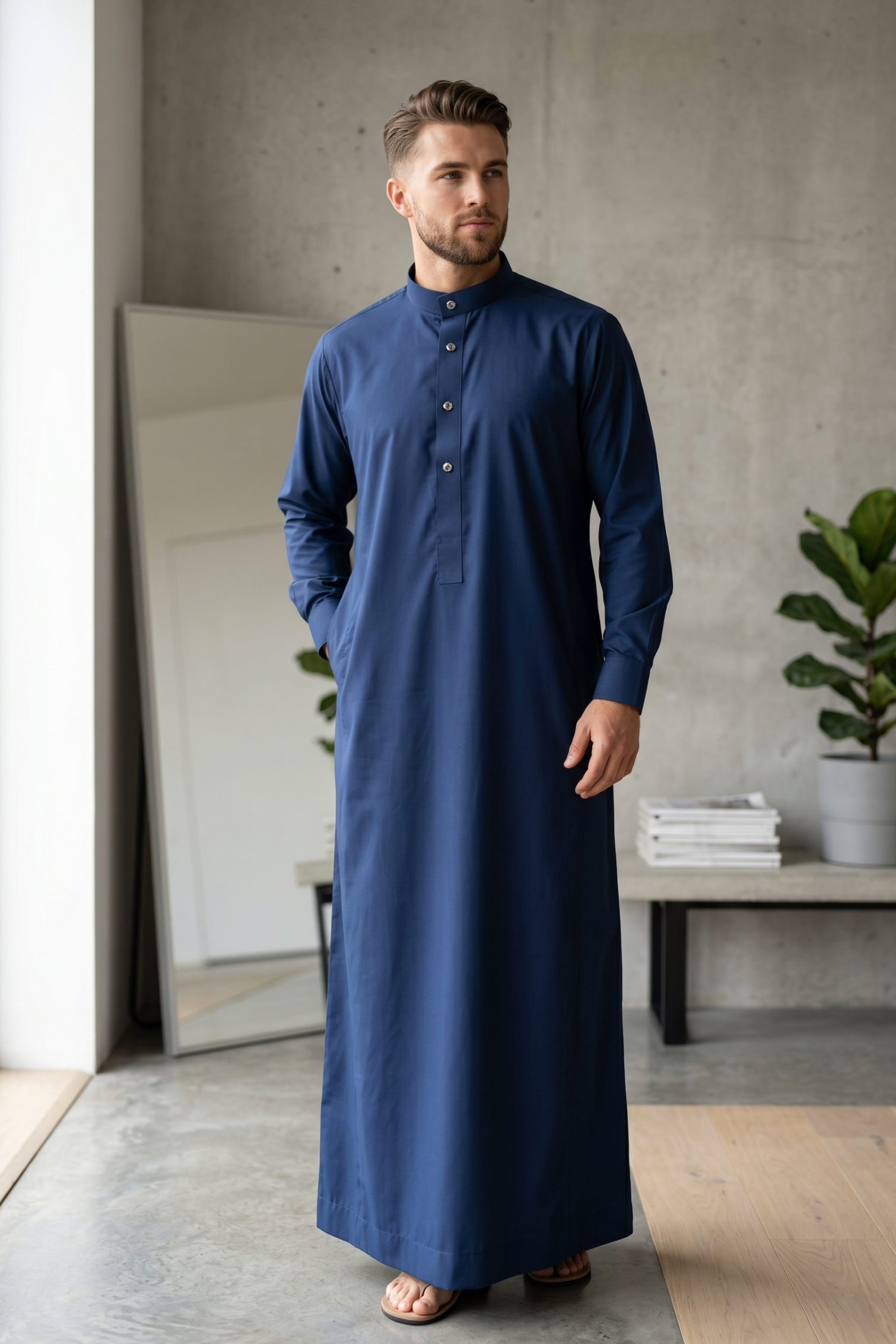 Plain Thobe - Dusky Blue