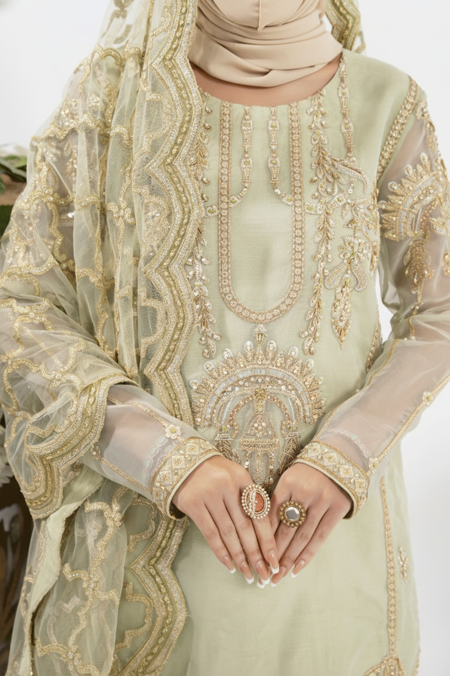 Olive (Shirt- Gharara- Dupatta)