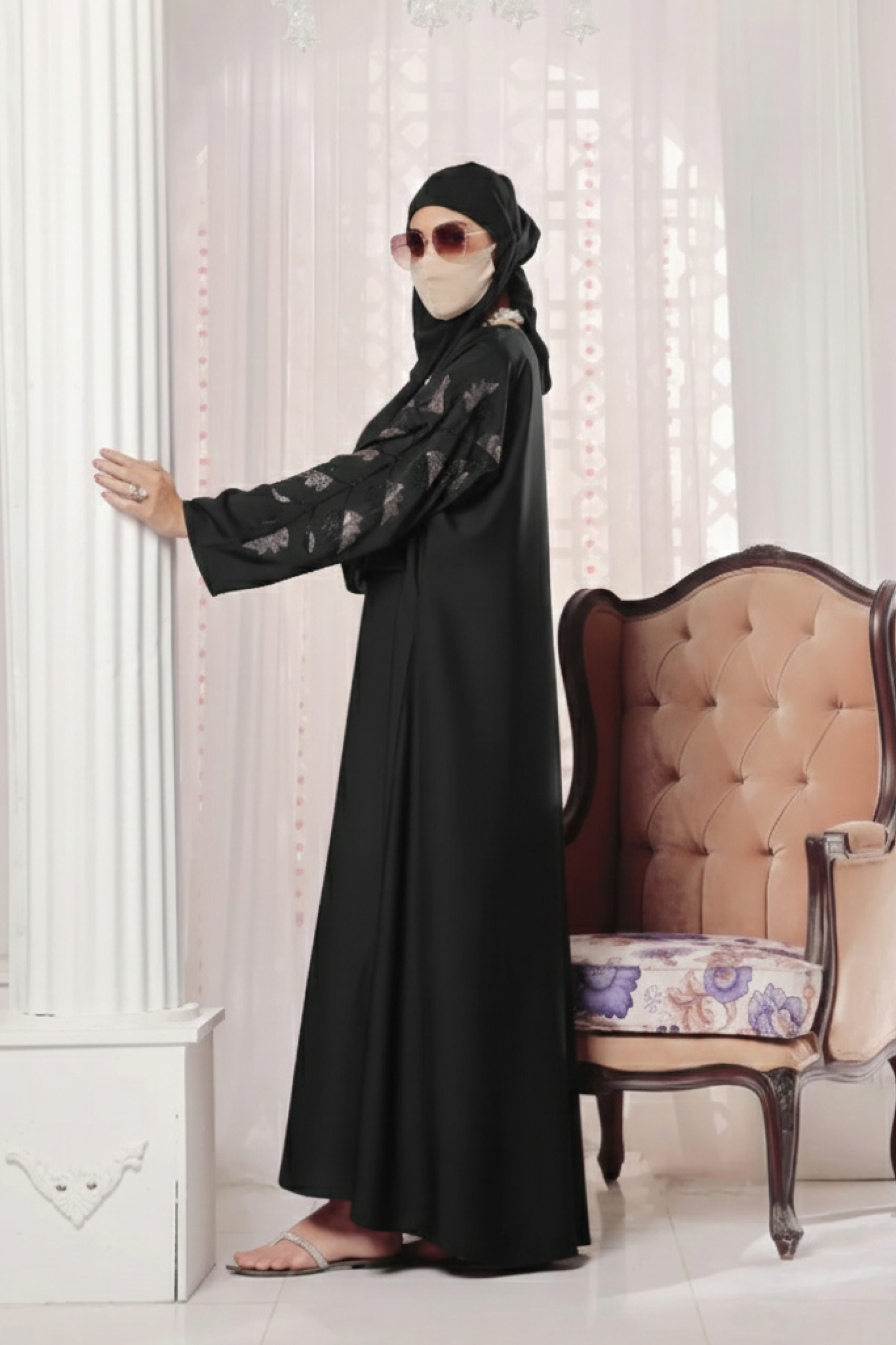 Black Leaf Abaya