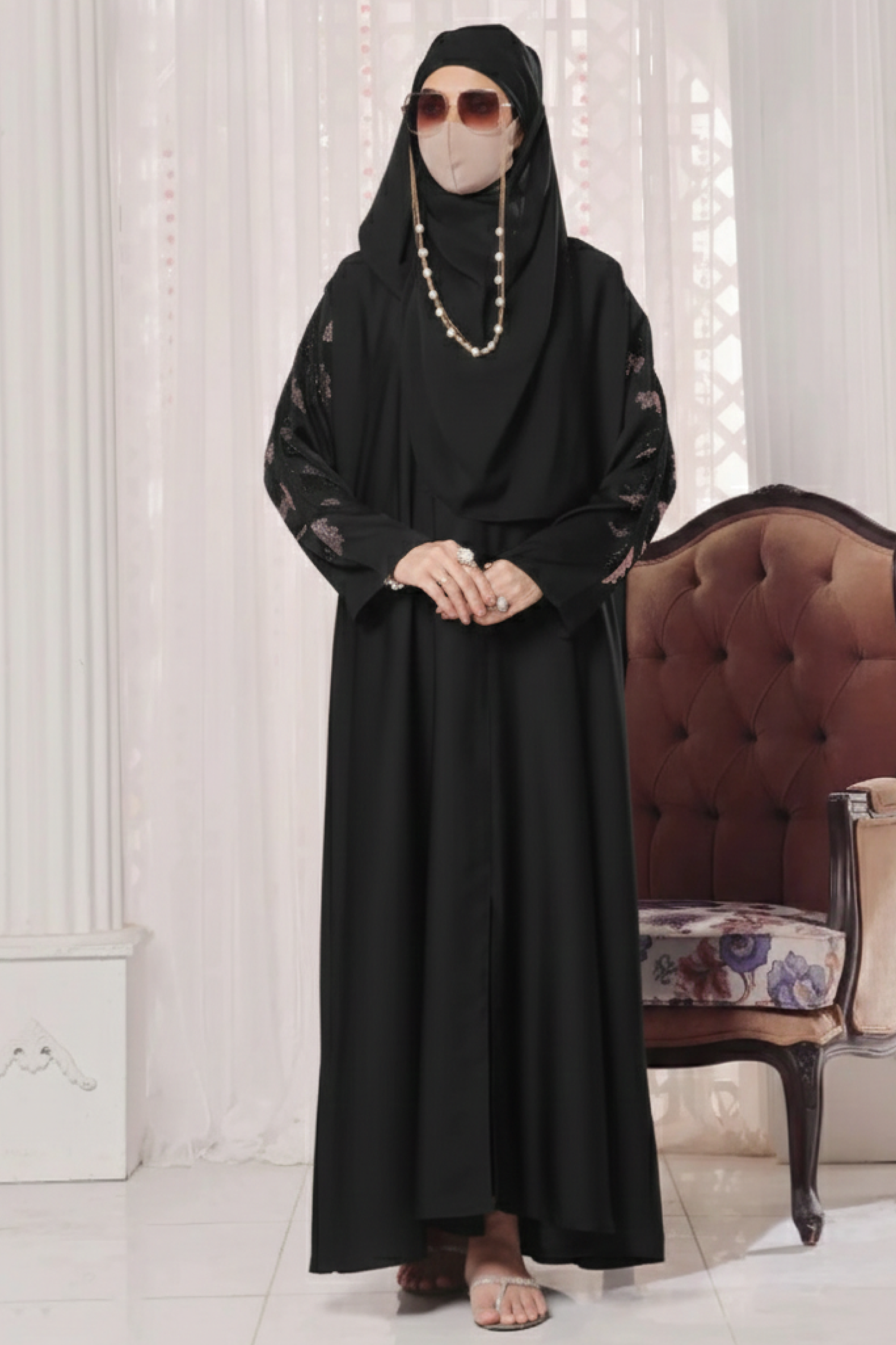 Black Leaf Abaya