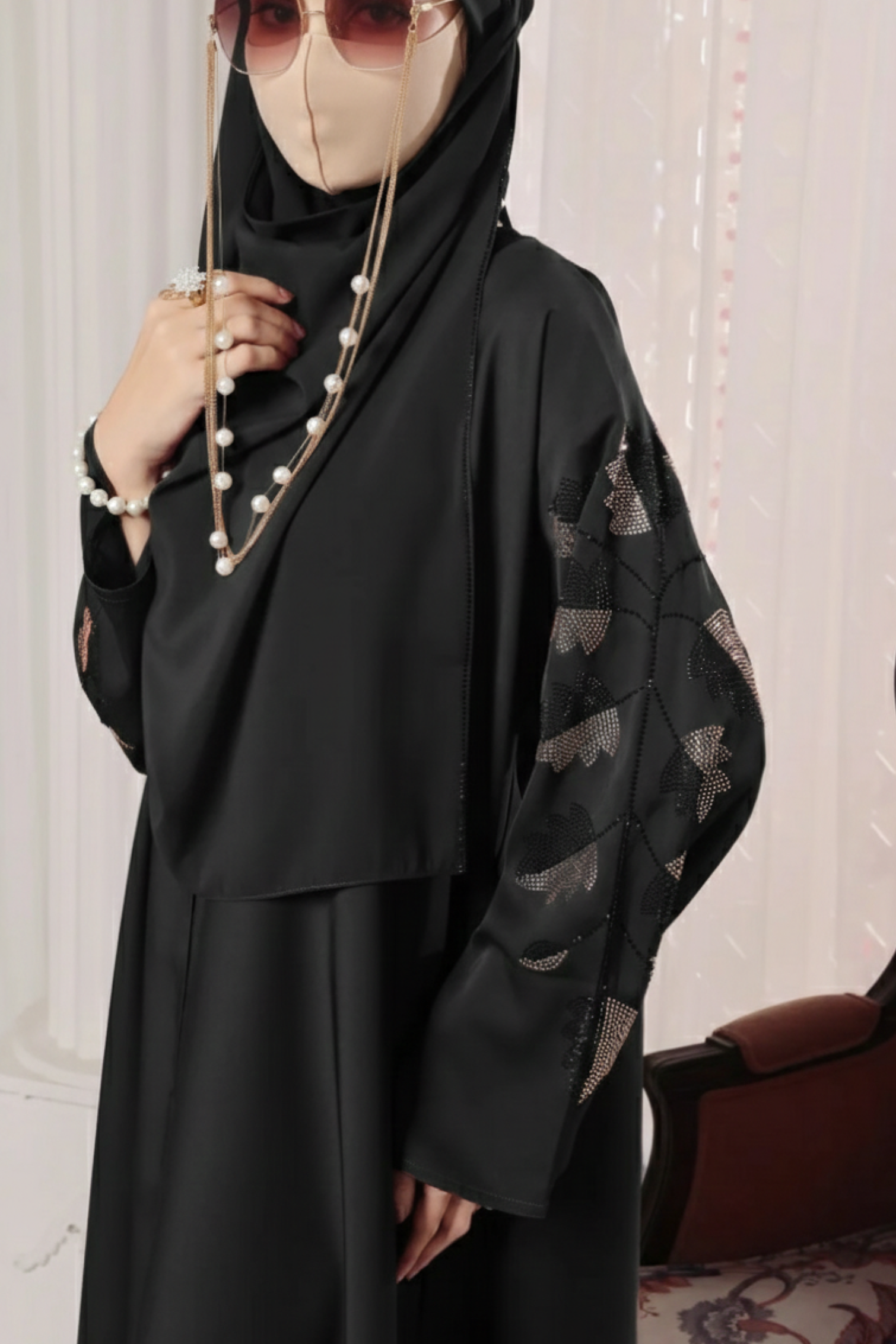 Black Leaf Abaya