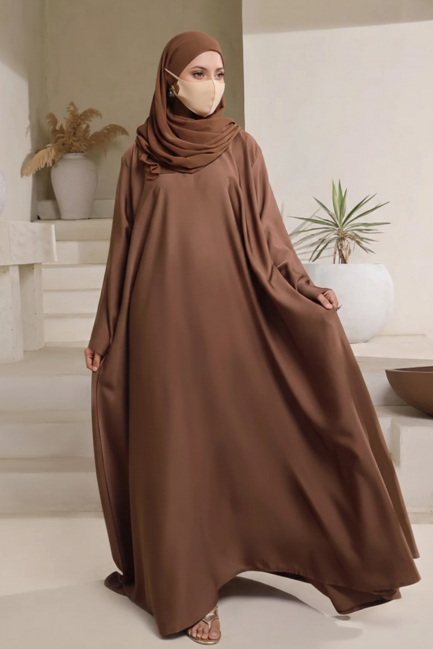 Brown Lapris Abaya