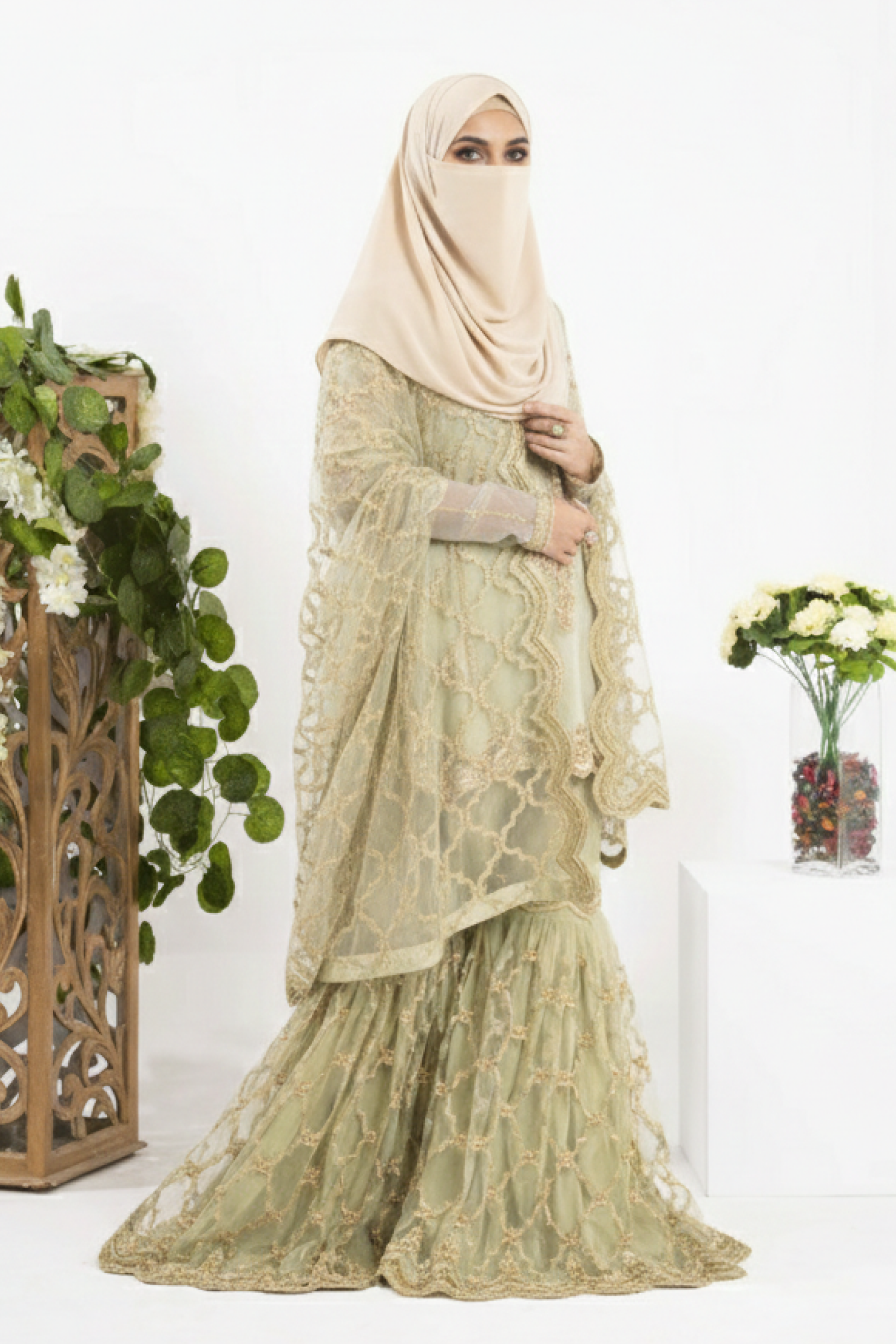 Olive (Shirt- Gharara- Dupatta)