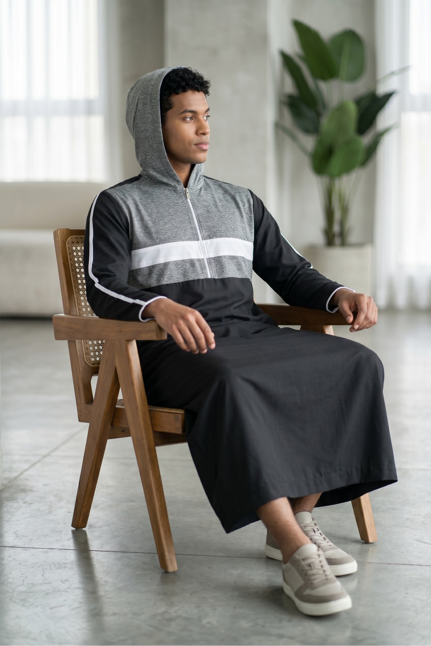 Hooded Thobe - Ship Grey